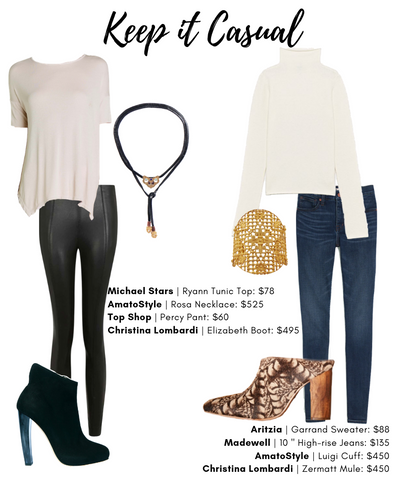 Keep it Casual Style guide featuring Christina Lombardi and AmatoStyle pieces