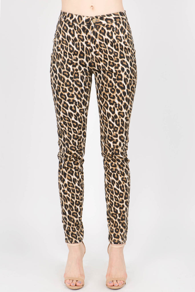 leopard print skinny pants