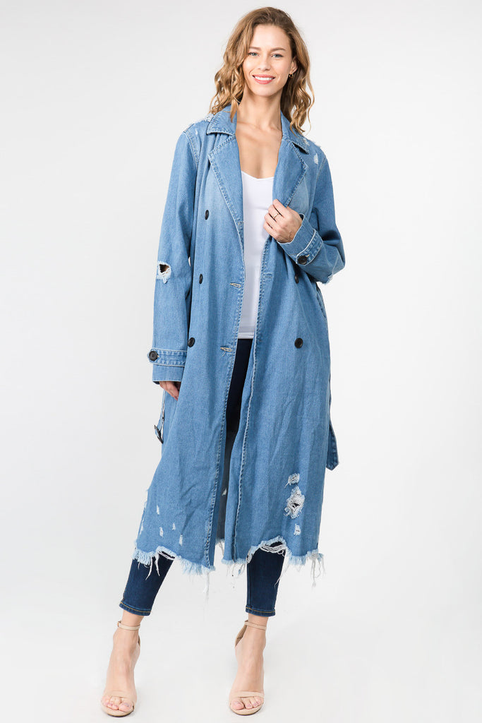 denim long frock