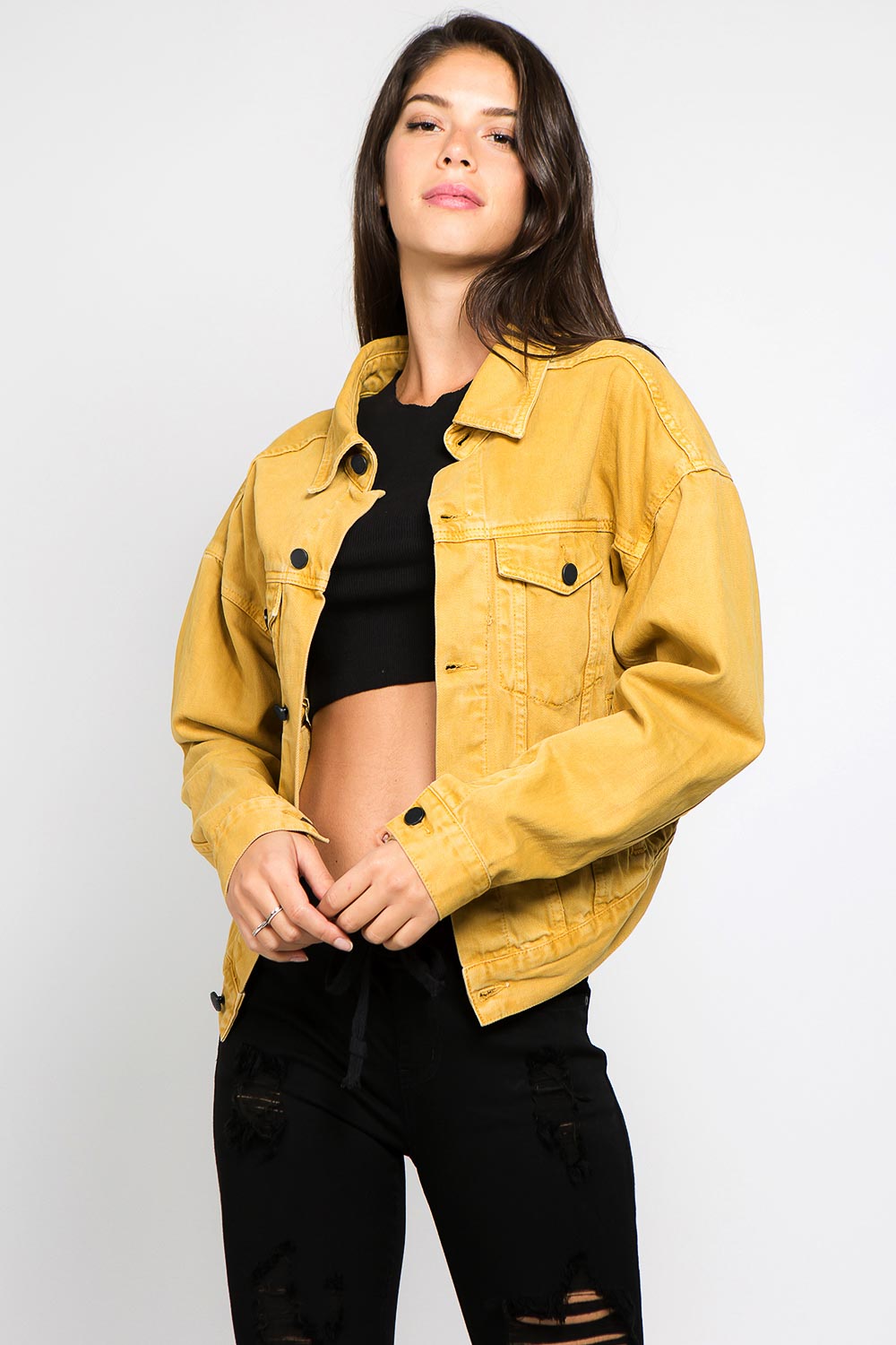 mustard yellow denim jacket