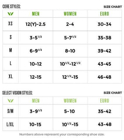 Swiftwick Size Chart