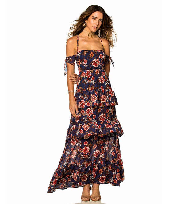 ISABELLA MAXI DRESS GYPSY PRINT BY SOAH - Kayokoko Swimwear USA