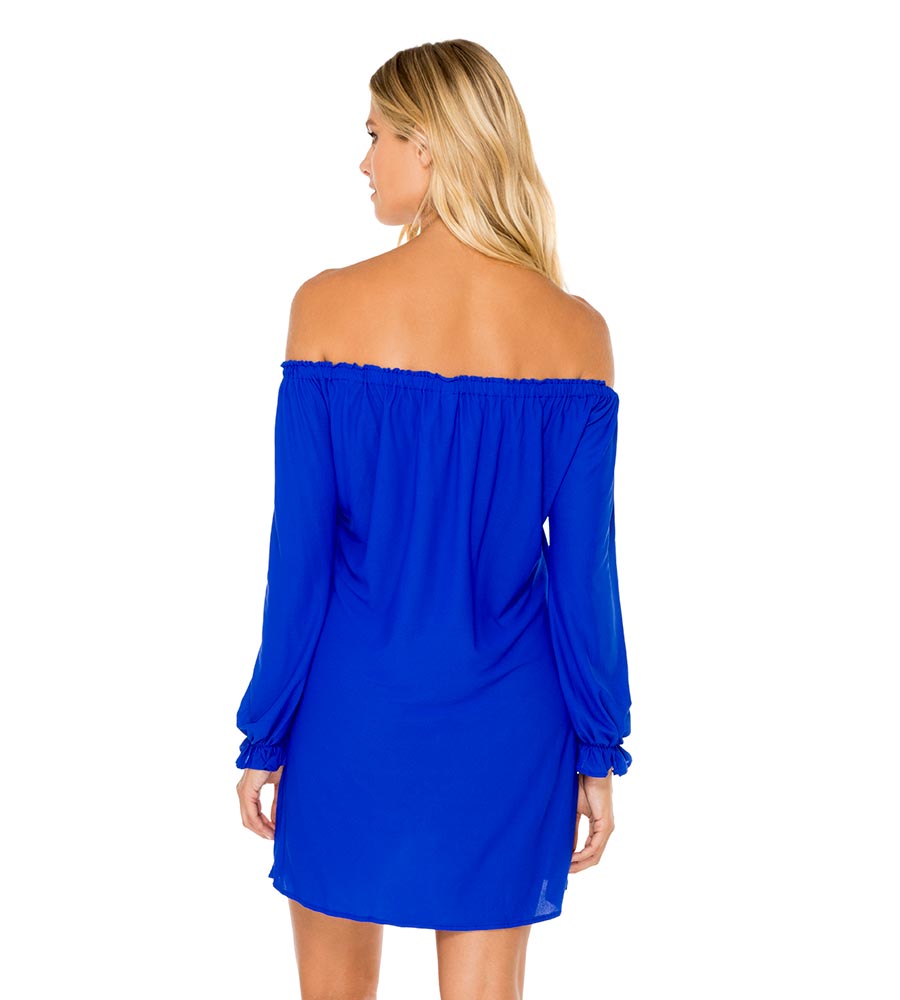 electric blue shift dress