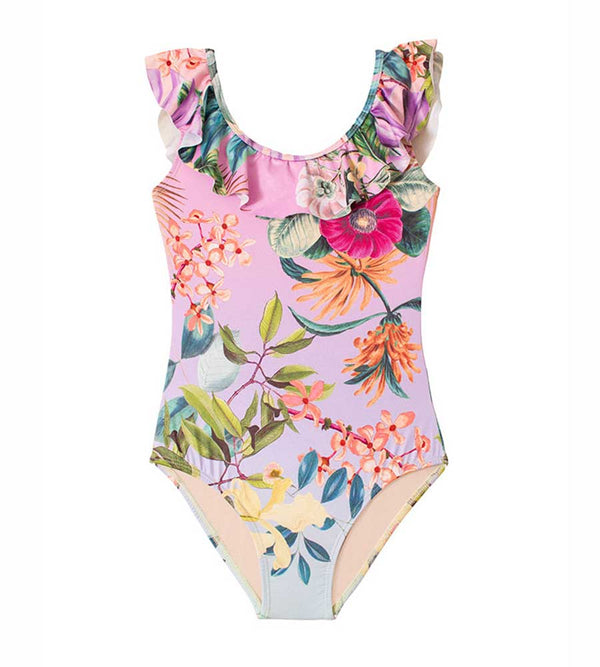 LAVENDAR OASIS FLUTTER GIRLS ONE PIECE BY PQ SWIM - Kayokoko Swimwear