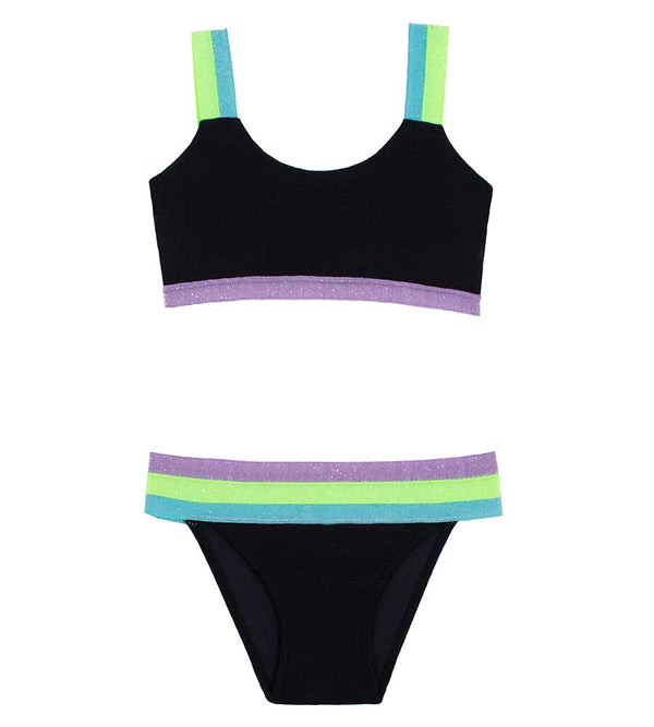 MIDNIGHT SPORTY ELASTIC GIRLS BIKINI BY PQ SWIM - Kayokoko Swimwear