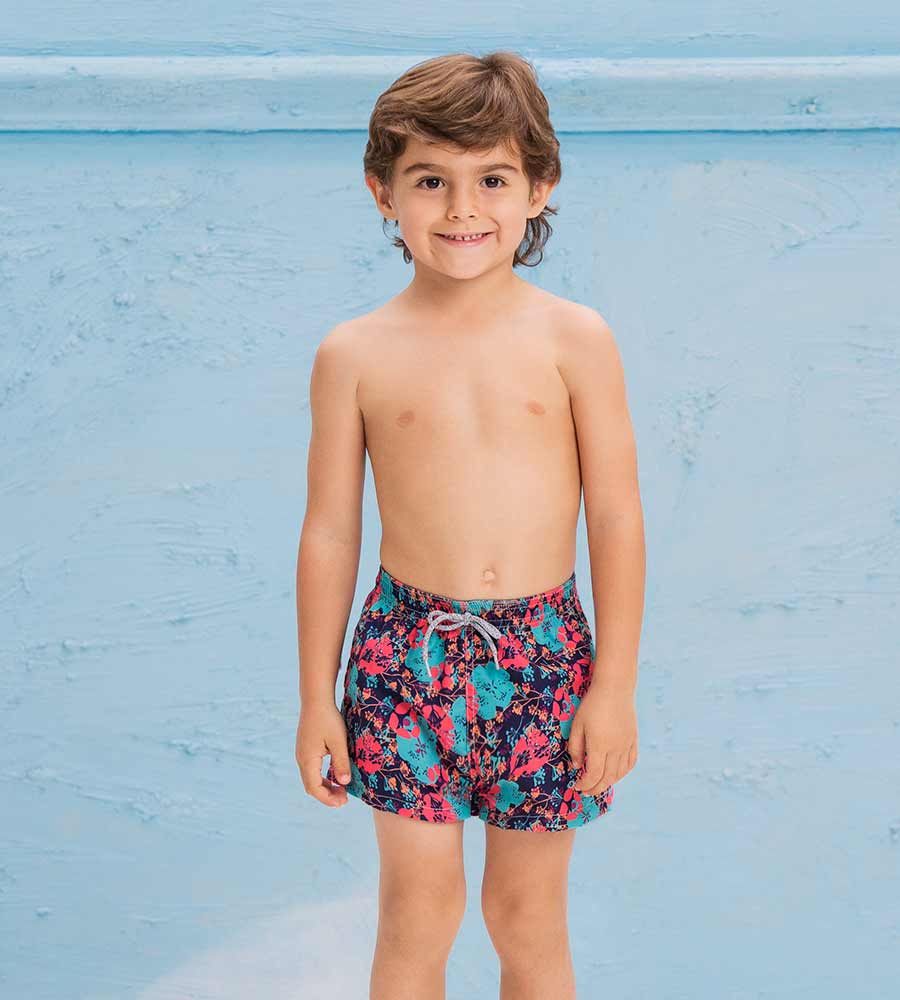 POPPING POPPIES BOYS SWIM SHORT BY ONDADEMAR - Kayokoko Swimwear USA