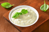 ranch dressing made with olive oil, yogurt, and Italian seasoning