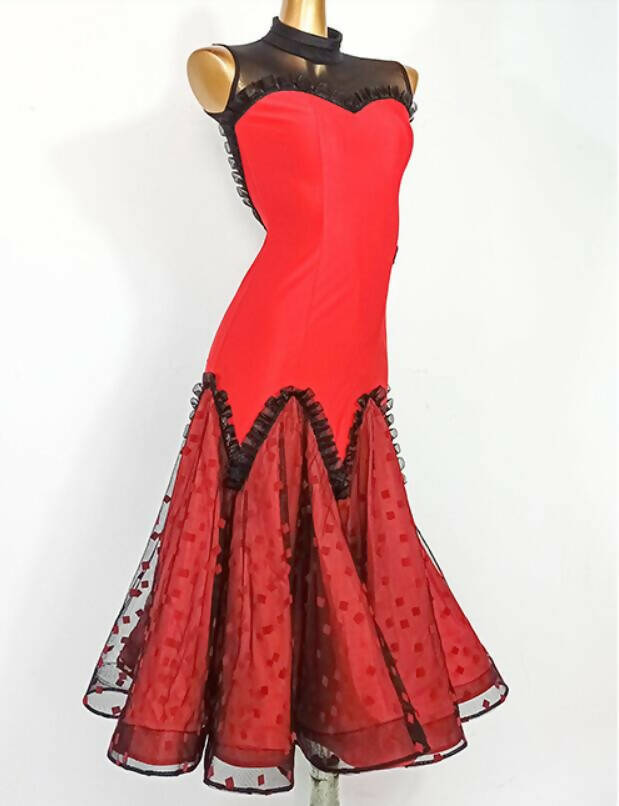 New Red & Black Standard Ballroom Dancewear Junior-Adult Dress – Dance ...