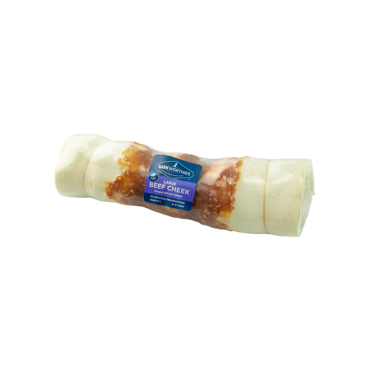 Barkworthies Dog Chicken Wrapped Beef Cheek Roll Large