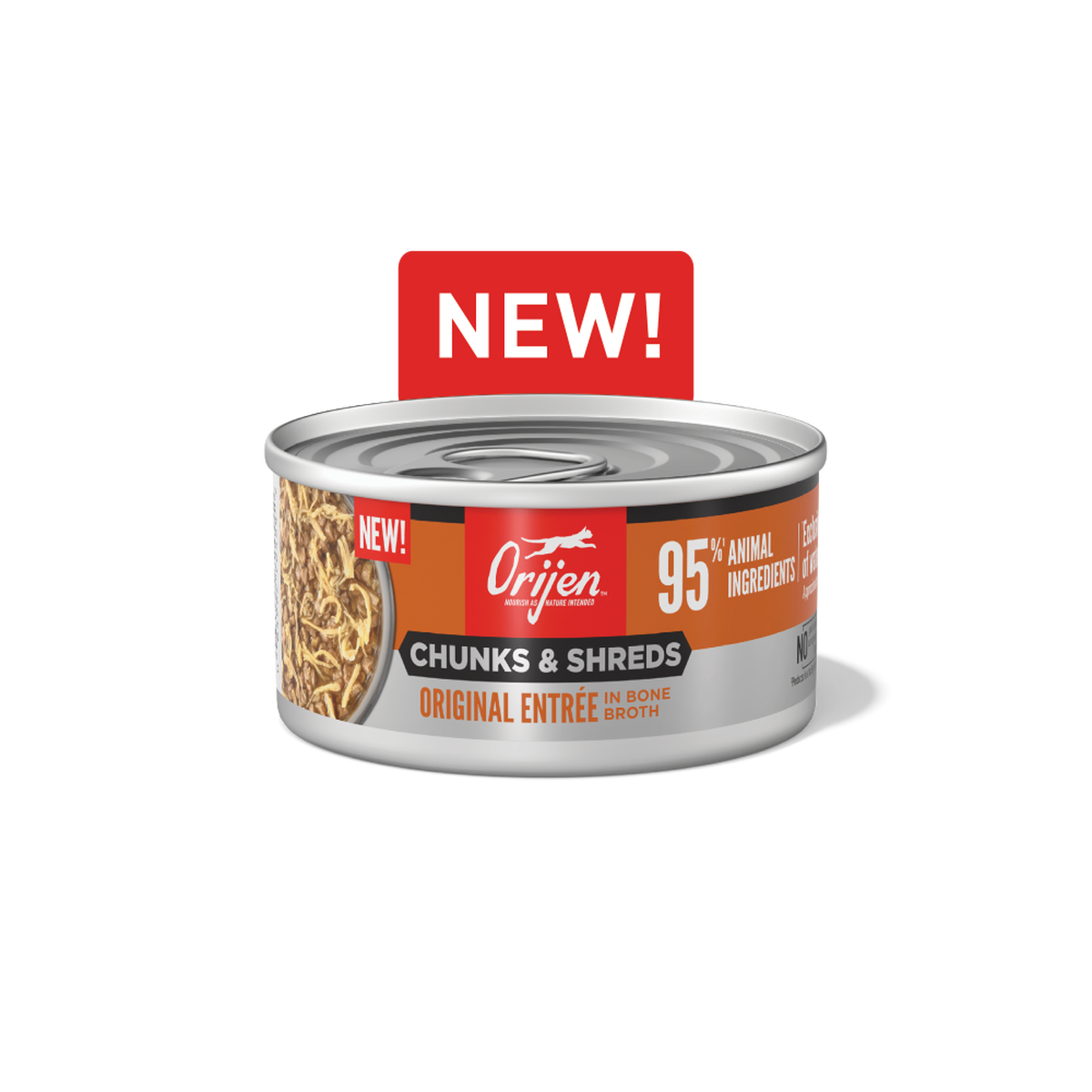 Orijen Grain Free Chunks & Shreds Original Cat Can 3oz
