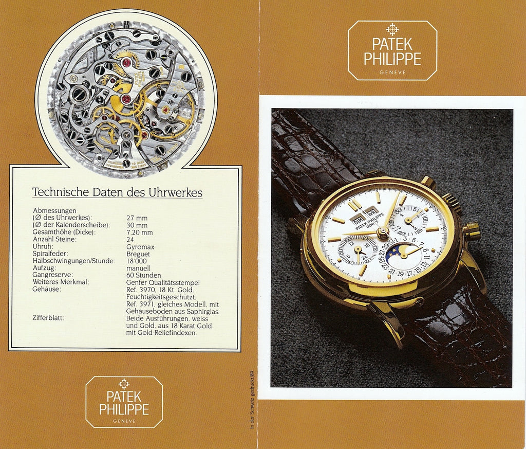 Brochure of the Patek Philippe 3970 - Technical Data of the Movement