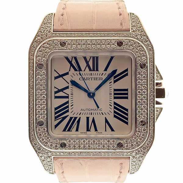 Cartier Santos in White Gold with Diamonds