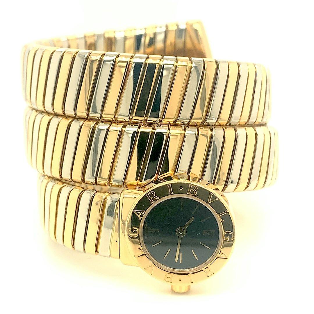 Pre-Owned Bulgari 18K Bi-Color Gold Serpenti Tubogas Watch BB19 1T