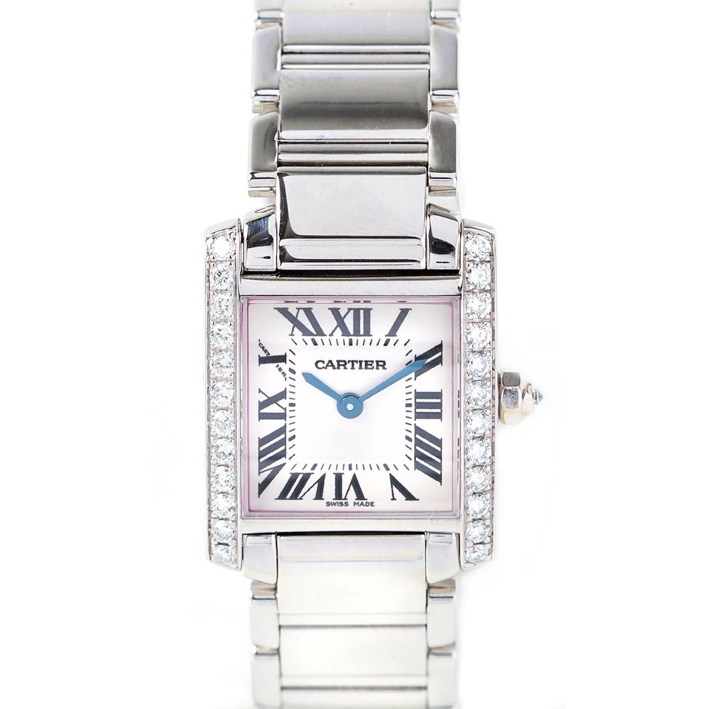 cartier tank francaise white gold with diamonds