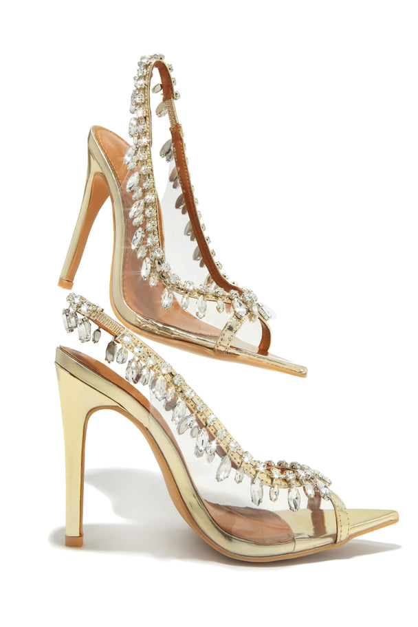 Miss Lola  Gold Lace Up Embellished High Heels – MISS LOLA