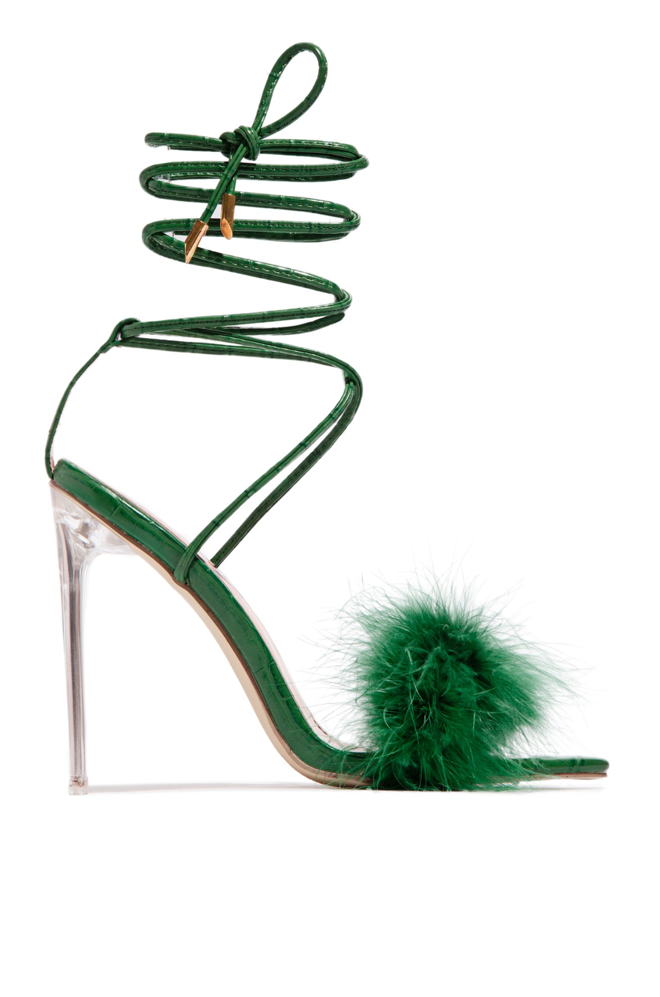 green feather heels