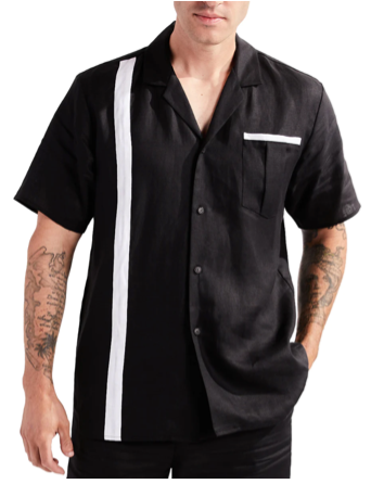 Black Linen Cabana Shirt