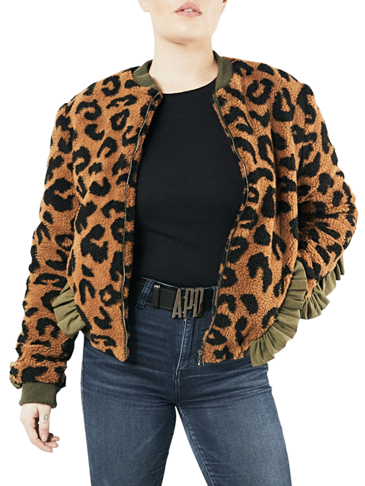 Leopard Ruffle Bomber (25% OFF) – Amy Page