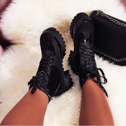 commander chunky sole lace up ankle boot