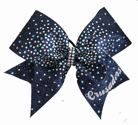 Vertical Ombre Glitter Rhinestone Bow