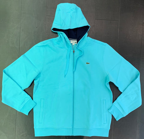 lacoste full zip fleece hoodie