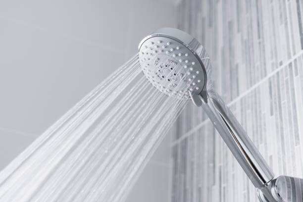 water flowing from shower head