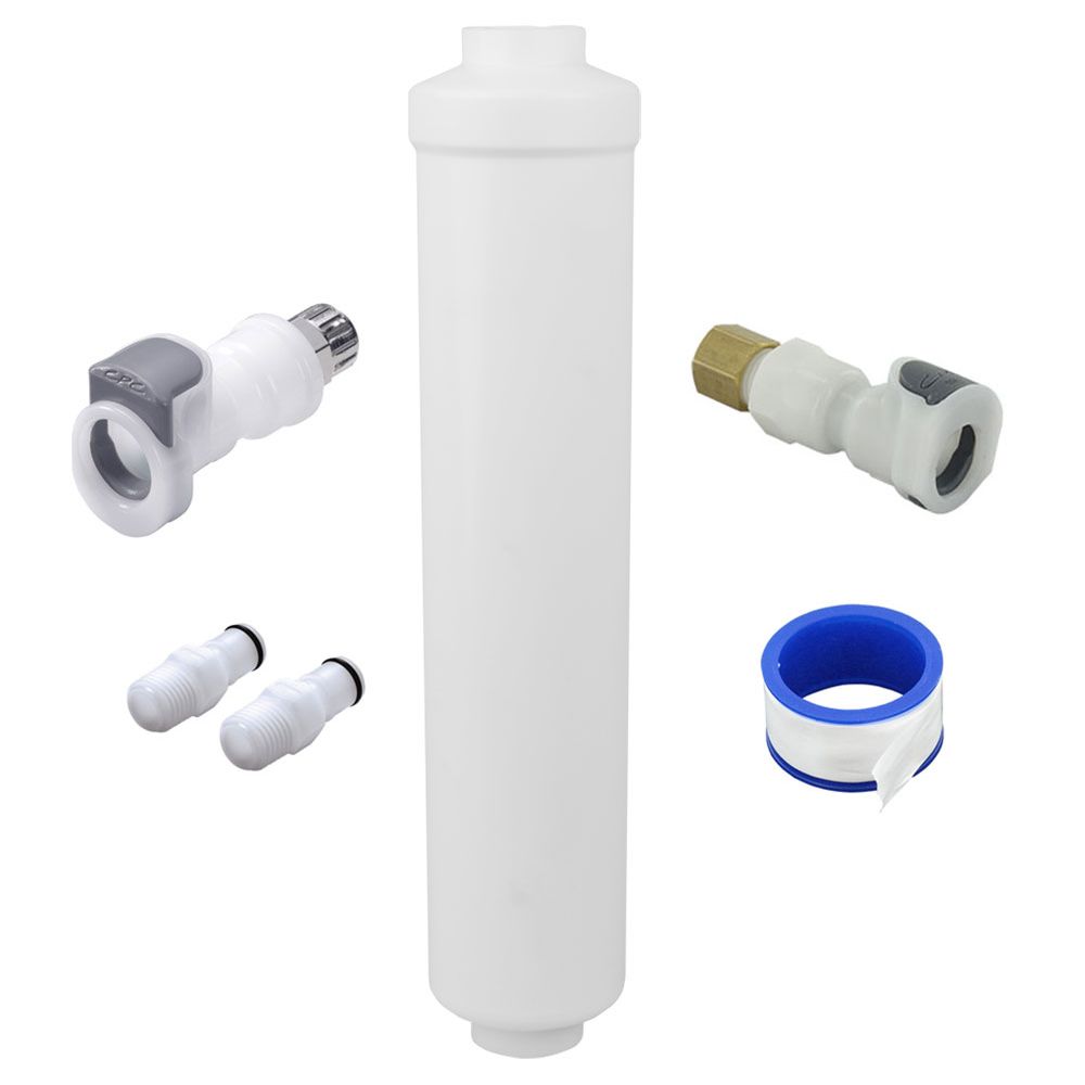 Inline Water Filter Kit for Ice Makers with 1/4 Tubing and a T-Connector
