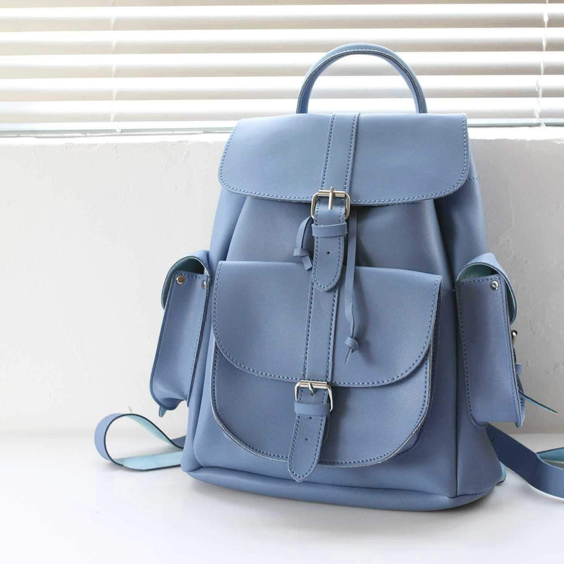 faux leather school backpack