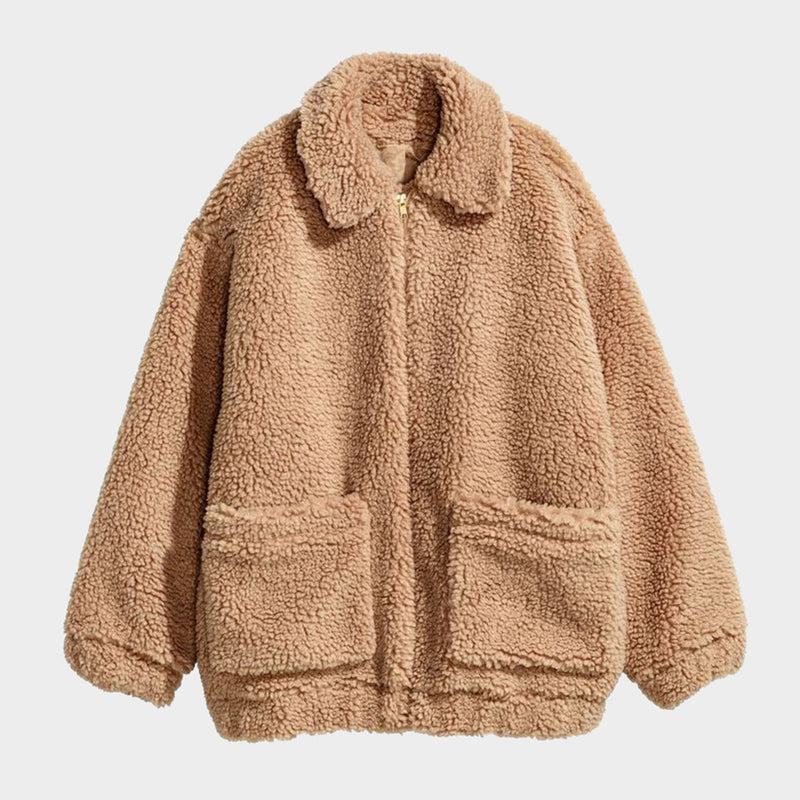 tan fuzzy jacket