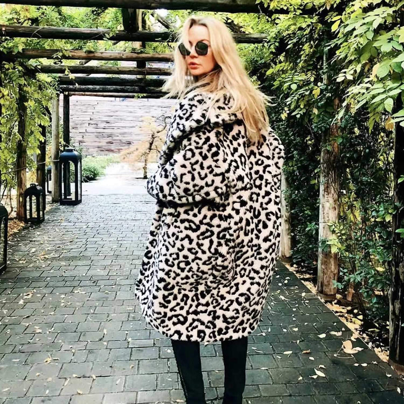 Oversized Leopard Print Fuzzy Teddy Coat – W.T.I. Design