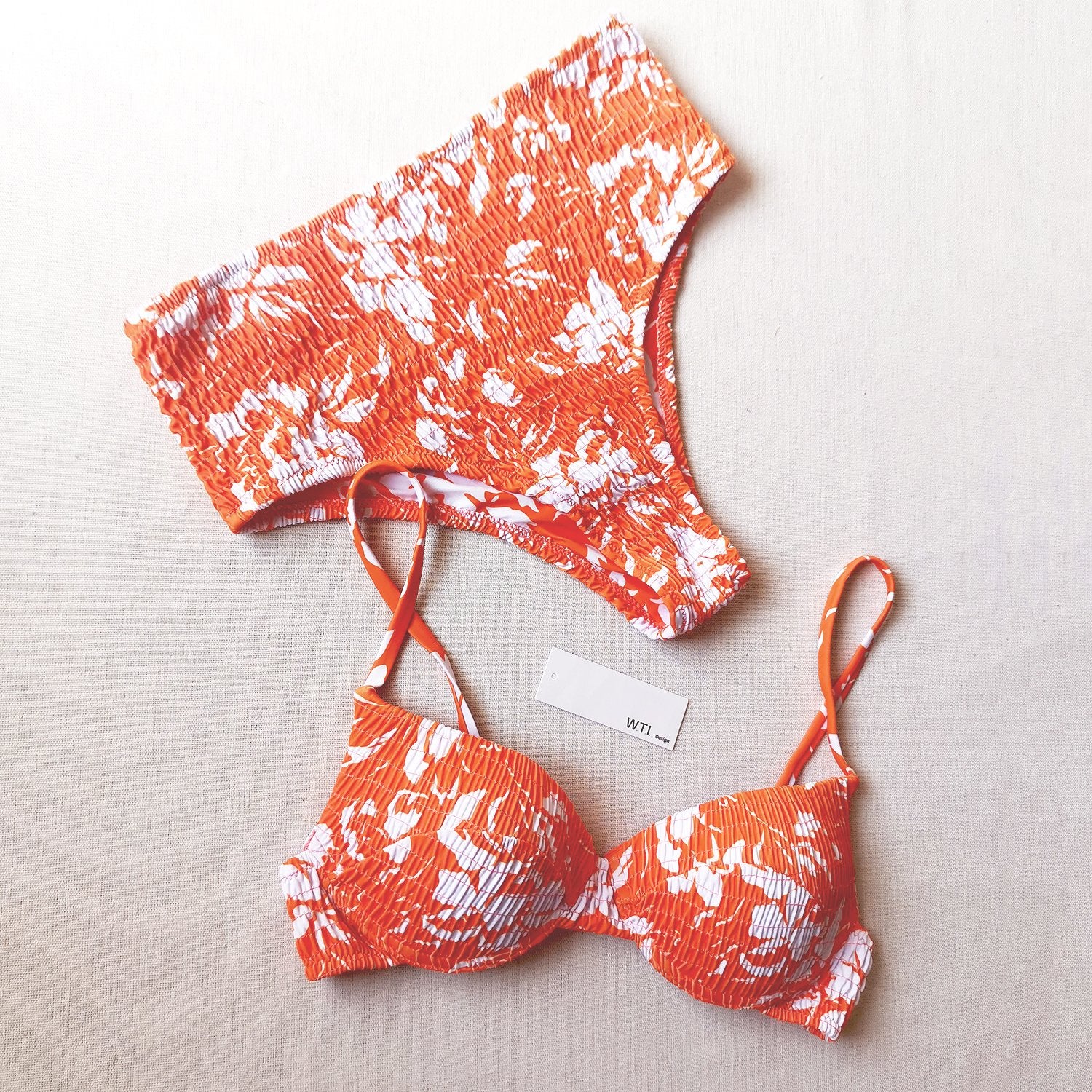 Floral Scrunched Underwire Bikini – W.T.I. Design