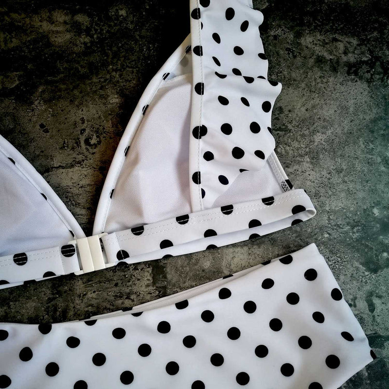 Ruffle Bikini Set - V Neck High Waist High Cut Bikini for Women – W.T.I ...
