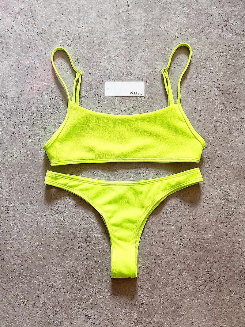 Ribbed Sporty Crop Top High Cut Bikini Swimsuit 1109 – W.T.I. Design