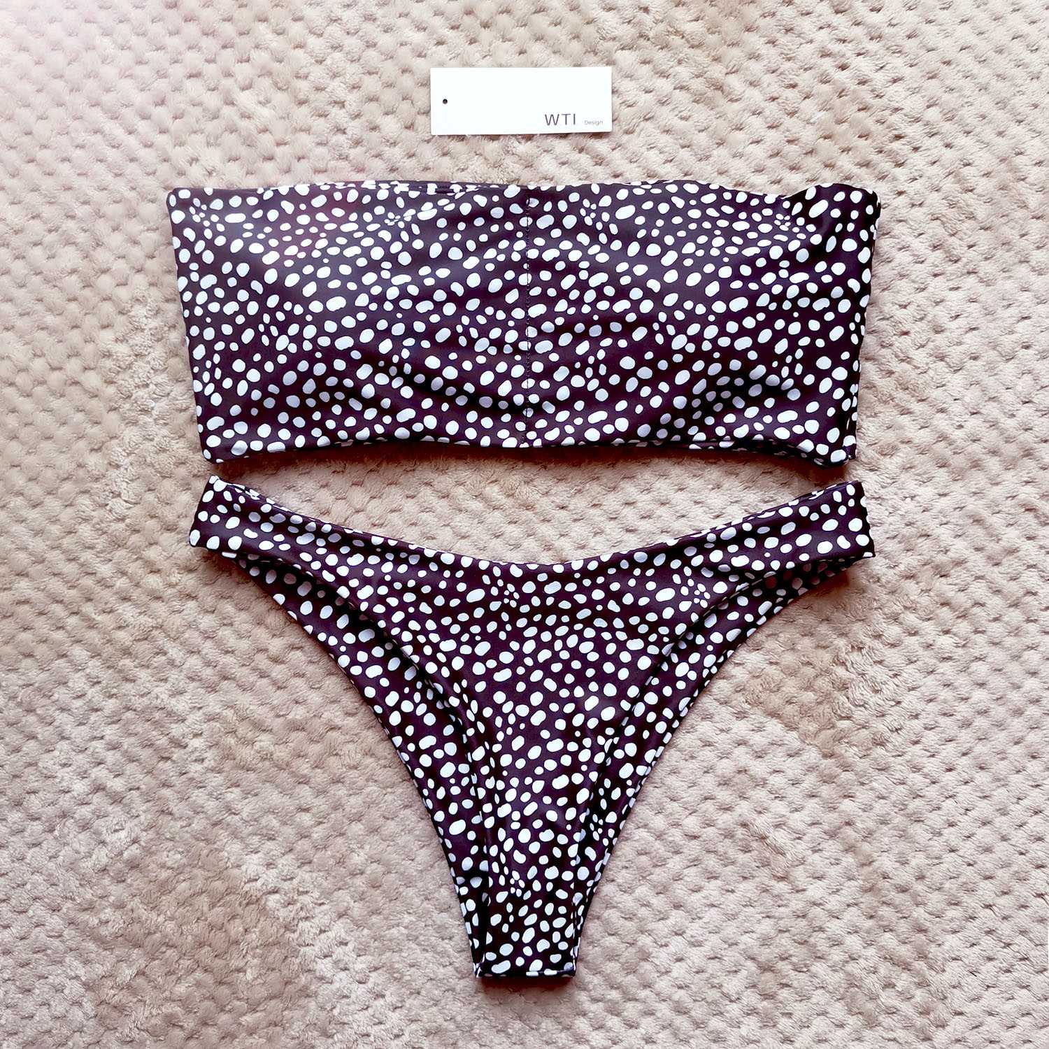 Dot Bikini for Women - Cute Spots High Cut Bandeau Bikini Set for Sale ...