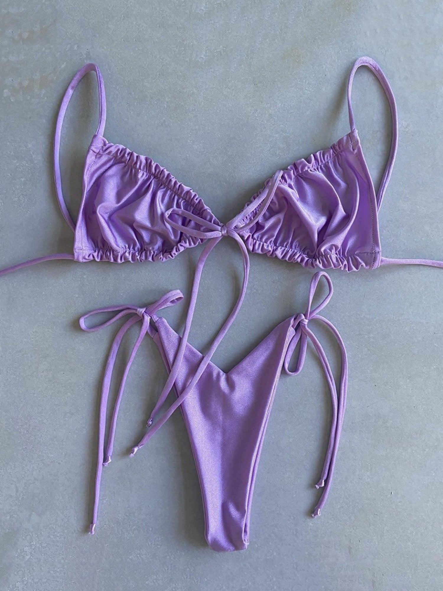 Scrunch Front Tie Triangle Bikini Swimsuit Xx20 Wti Design 