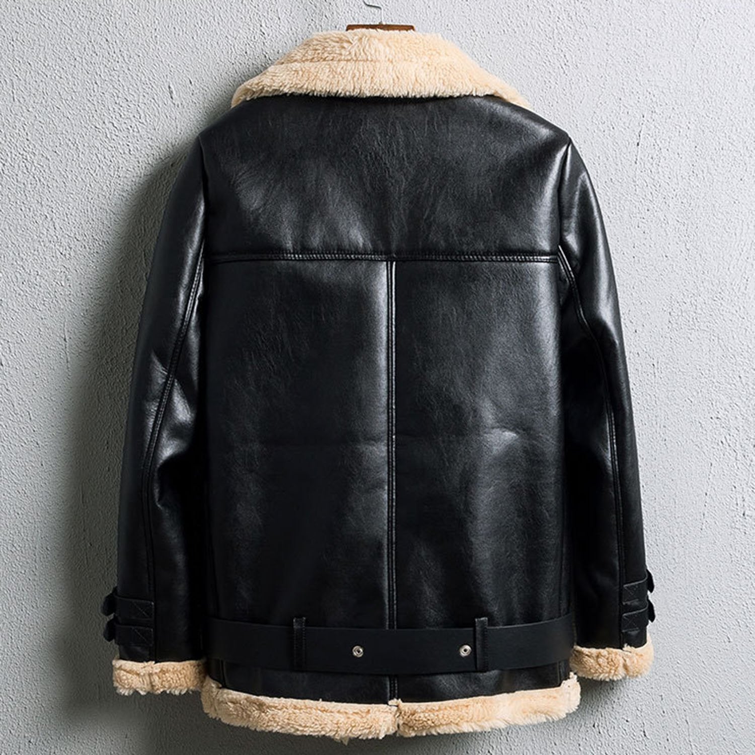 Casual fur leather moto jacket winter biker coats-60% off Till The End ...