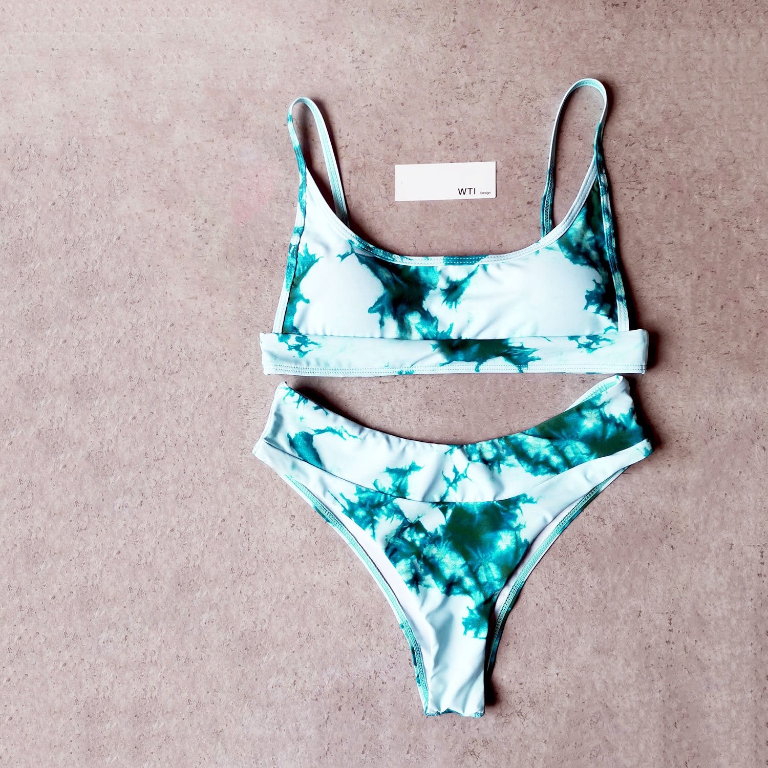 Tie Dye Crop Top Bikini Swimsuit Wti Design 