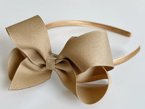 White Satin Bow Headband for Big Girls – PoppyBows