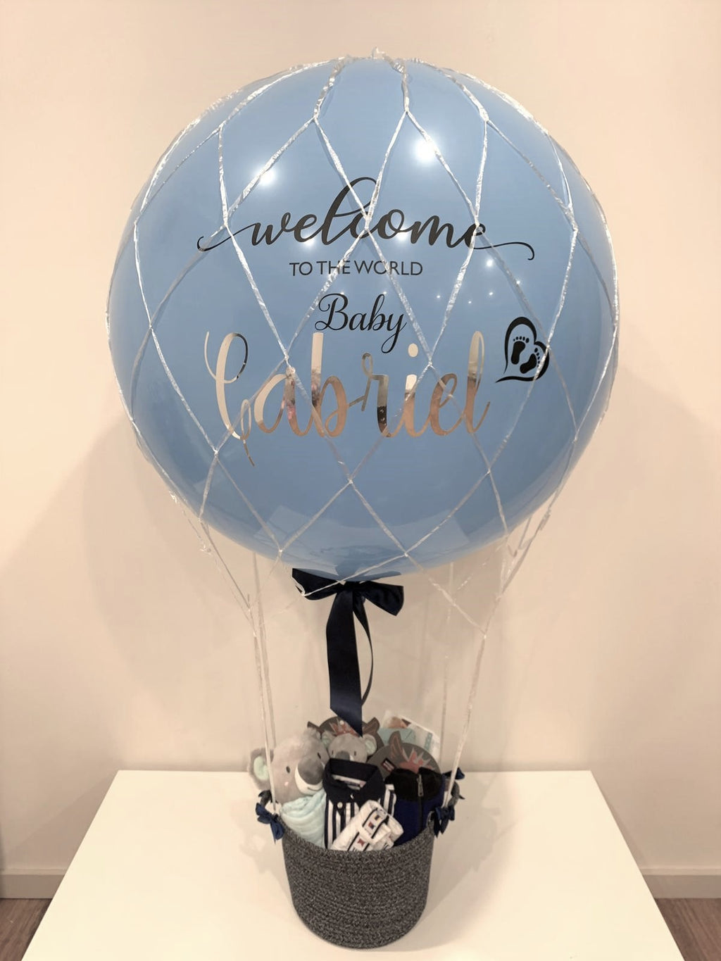 New Baby helium hot air balloon gift with basket Balloonit