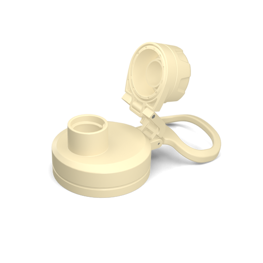 Straw Lid with Flexible Handle - Modern Cream