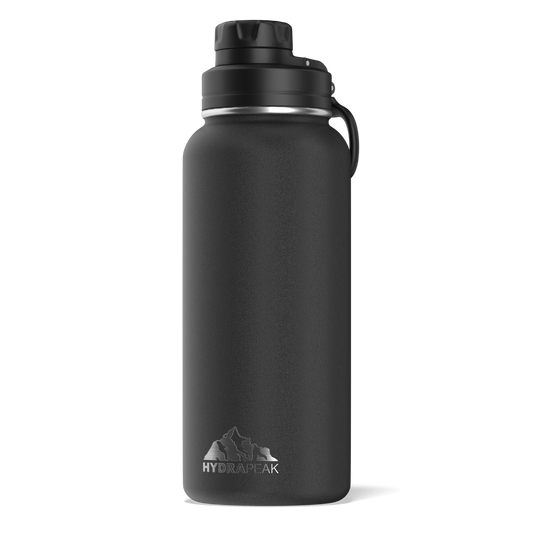 Hydrapeak 72oz Insulated Water Bottle with Chug Lid Black