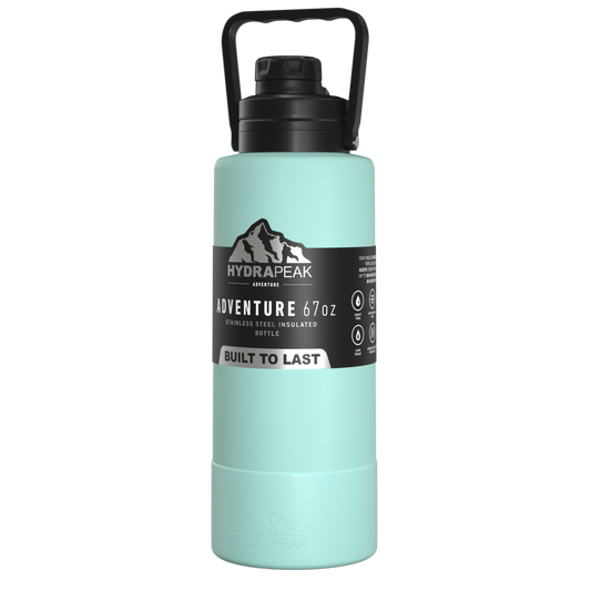 hydrapeak, Dining, Hydrapeak 32oz Wide Mouth Stainless Steel Water Bottle  Chug Lid Blue Iceburg