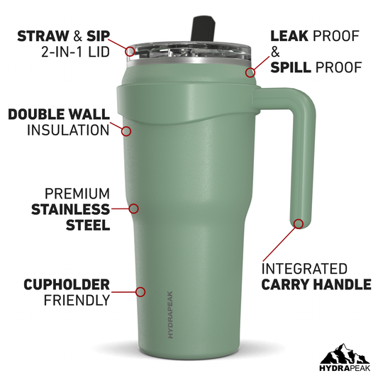 Hydrapeak Nomad 32 oz Stainless Steel Tumbler With Handle and