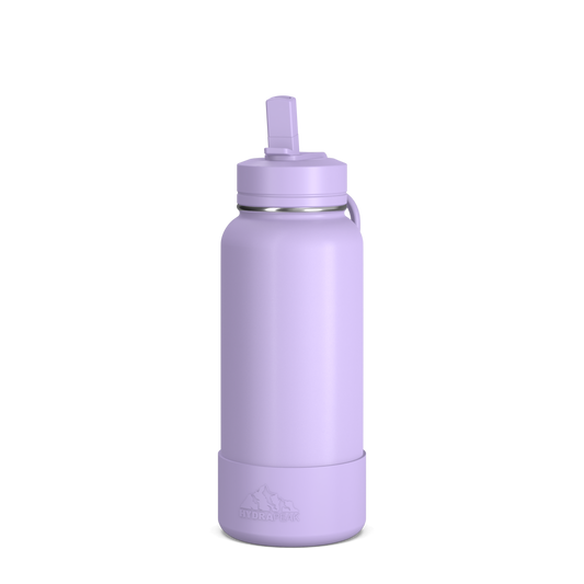 Aesthetic Water Bottles For Women Cute Water Bottles With Straw Plastic Water  Jug With Strap Purple