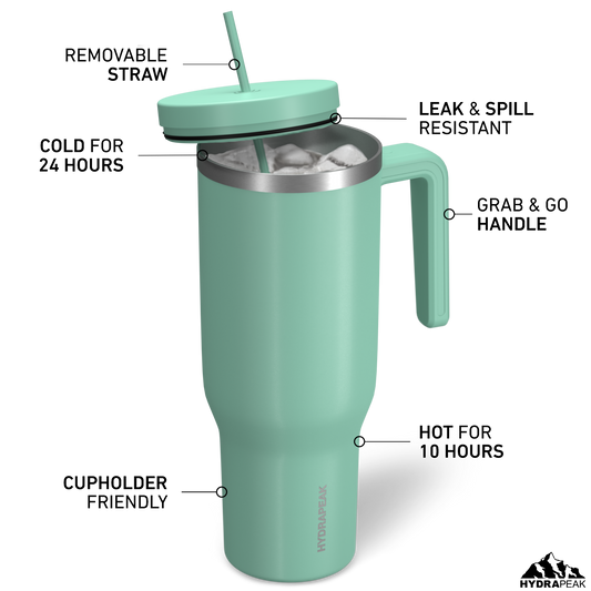 Voyager Kid's 18 oz Tumbler with Handle and Straw Lid - Pale Sage