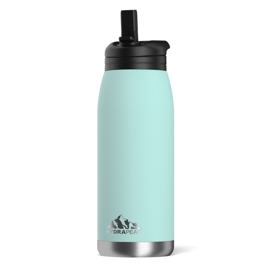 32oz Stainless Steel Insulated Water Bottle with Flexible Chug Lid - Aqua