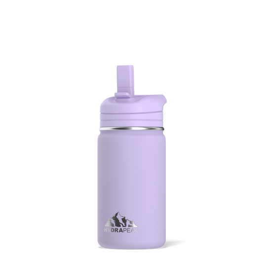 Modern simple pink small plastic toddler water bottle with straw