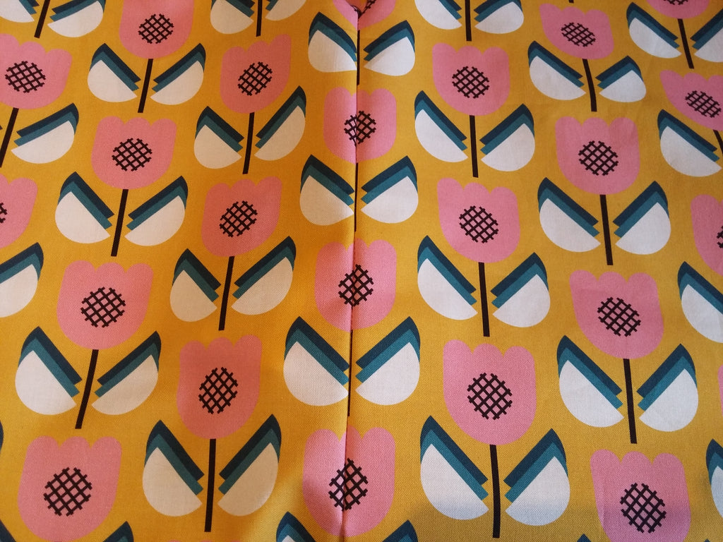 Close up of pattern matching of an All The Cute Skirts dressmaking pattern