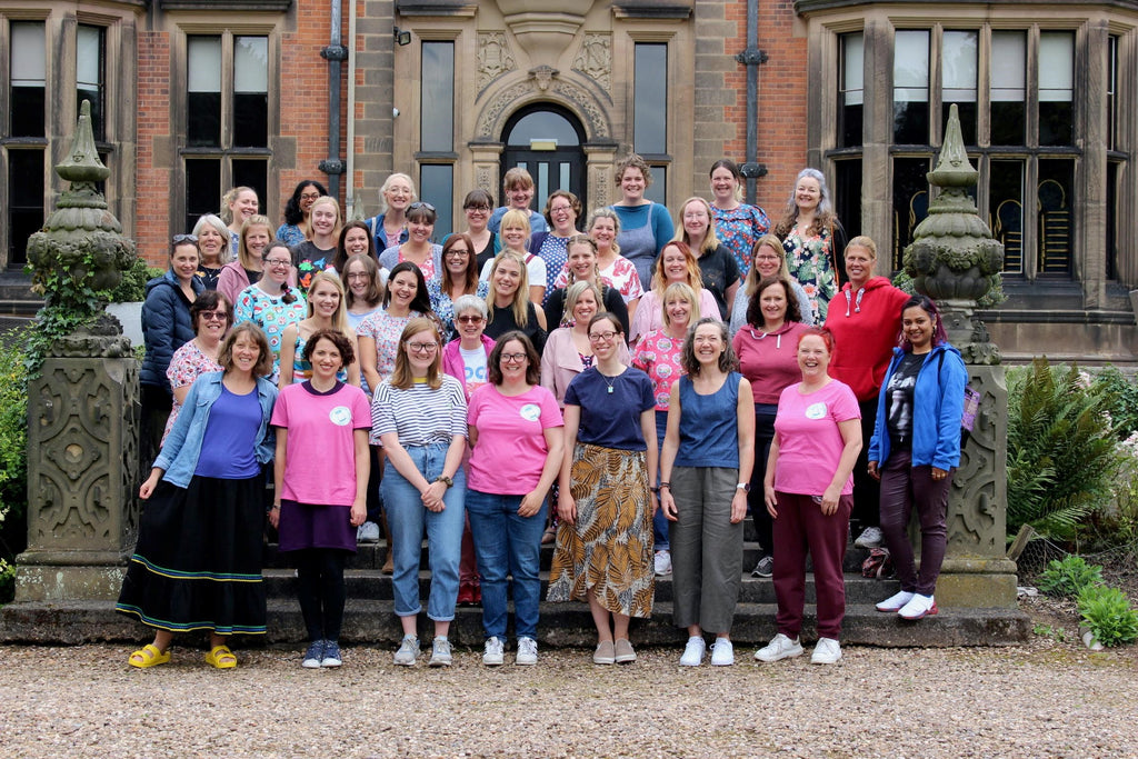 40 women gather outside Beaumanor Hall to celebrate being part of Crafty Sewing Camp 2021
