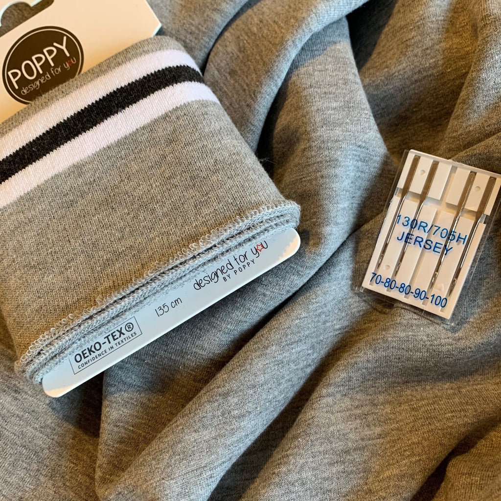 Poppy Cuff Ribbing jersey fabric and jersey needles